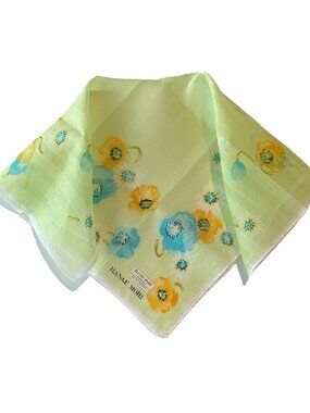 NWT Hanae Mori Floral Cotton Scarf